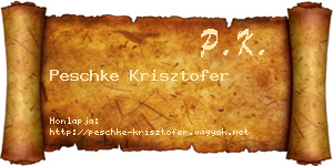 Peschke Krisztofer névjegykártya